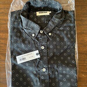 Taylor Stitch Short Sleeve Jack in Asphalt Dot Size 40